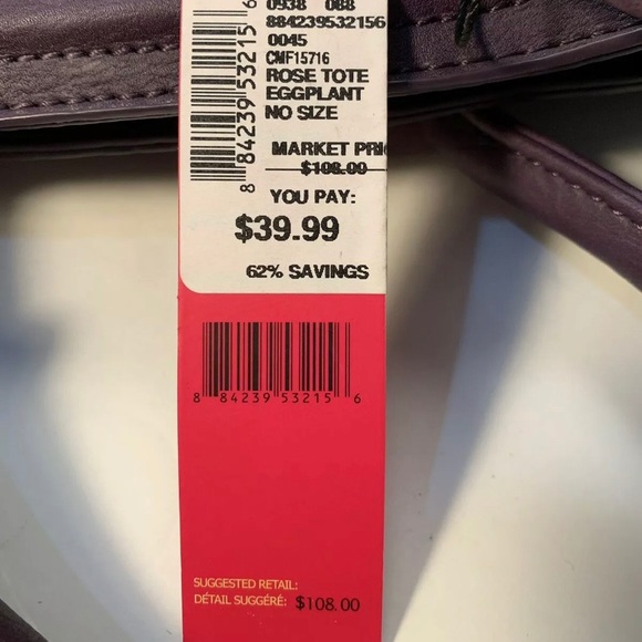 *SOLD* Catherine Malandrino "Rose" Vegan Tote Bag - Picture 3 of 8